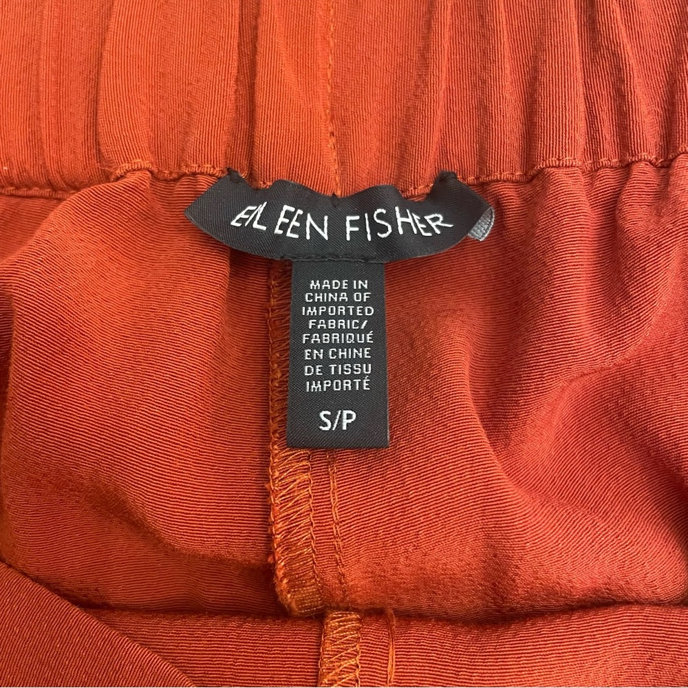 Eileen Fisher Wide Leg Crop Pants in Orange Pekoe - Picture 10 of 11